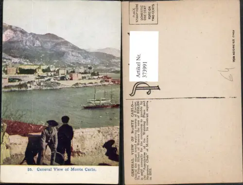 373991,Monaco General view of Monte Carlo Teilansicht Bergkulisse