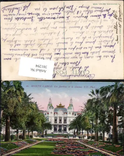 381294,Monaco Monte-Carlo Les Jardins et le Casino Kasino Gartenanlagen