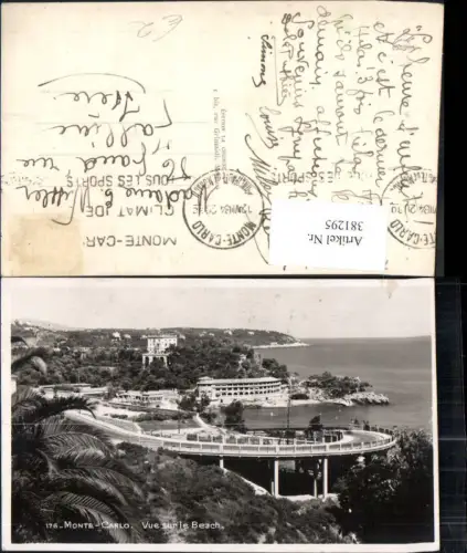 381295,Monaco Monte-Carlo Vue sur le Beach Küste m. Straße