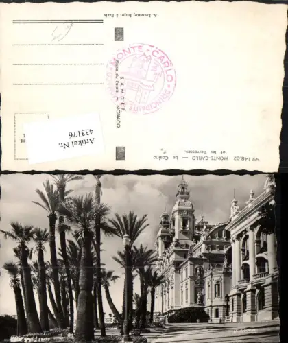 433176,Monaco Monte-Carlo Le Casino et les Terrasses Palmen