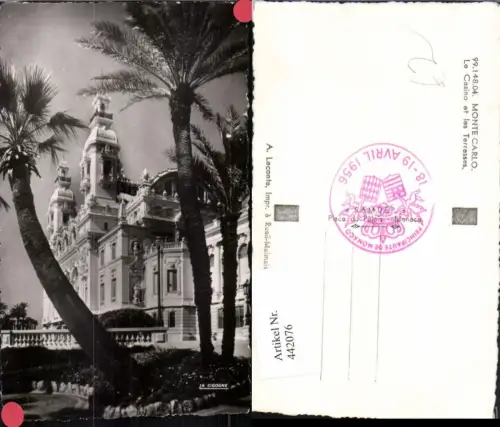 442076,Monaco Monte Carlo Le Casino et les Terrasses Palmen