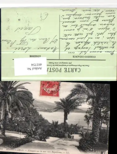 493754,Monaco Monte-Carlo Echappee sur la mer vers Roquebrune Palmen