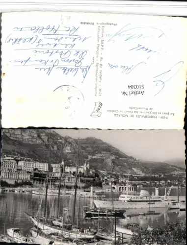 510304,Monaco Le port et les yachts Teilansicht m. Casino Hafen Boote