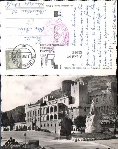 563641,Foto Ak Monaco Le Palais du Prince Palast