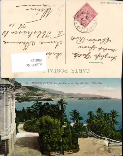 606437,Monaco Monte Carlo Les Jardins et le Cap Martin