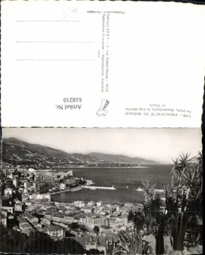 618210,Foto Ak Principaute de Monaco Le port Monte Carlo le Cap Martin et l Italie
