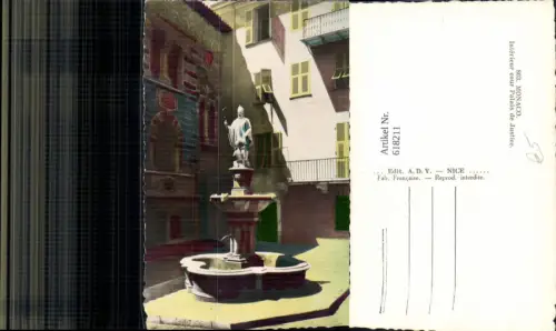 618211,Foto Ak Monaco Interieur cour Palais de Justice Statue Brunnen