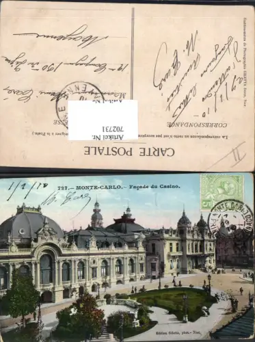 702731 Monte Carlo Monaco Casino Facade pub Edition Giletta, phot Nice 727
