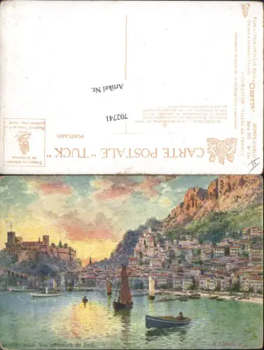 Künstler AK Henry B. Wimbush Monte Carlo Monaco Hafen Port Segelschiff pub R. Tuck Oilette 992