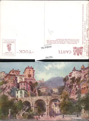 702745 Künstler AK Henry B. Wimbush Monte Carlo Monaco Egliste Sainte Devoie pub Tuck