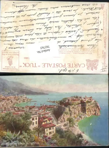 Künstler AK Henry B. Wimbush Monte Carlo Monaco Le Rocher et le Port pub Tuck 992-114