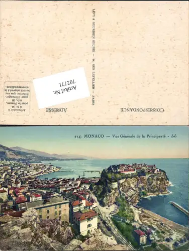 702771 Monte Carlo Monaco Le Rocher et le Port pub Lehnert e Landrock 214