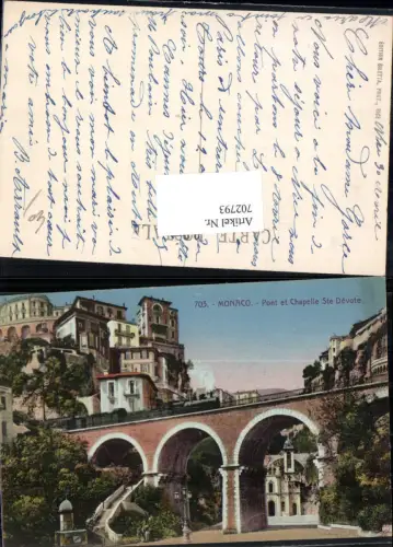 702793 Monte Carlo Monaco Pont et Chapelle Ste. Devote pub Edt. Giletta 703
