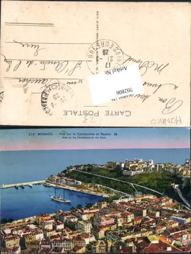 702806 Monte Carlo Monaco Condamine et Rocher pub RM Rostan e Munier 212