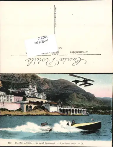 702830 Monte Carlo Monaco Boot Flugzeug Flieger pub Lehnert e Landrock 135