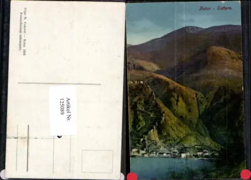 125089,Kotor Cattaro Tolle Ansicht mit Berg 1919