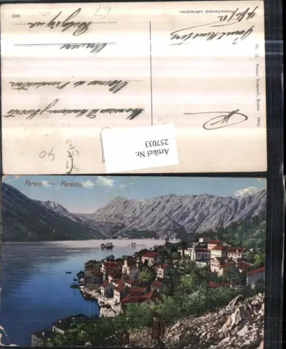 257033,Perast Perasto Totale Bergkulisse