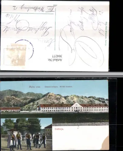 304277,Cetinje Militär-Kaserne Caserne militaire Soldaten Mehrbildkarte