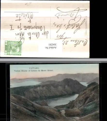 304281,Cattaro Kotor Veduta Bocche di Cattaro da Monte Kristac Bergkulisse