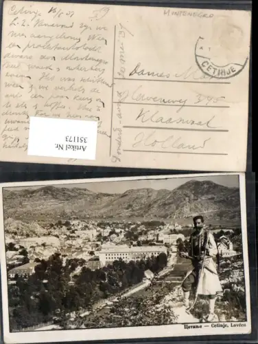 351173,Cetinje Lovcen Totale Bergkulisse Volkstyp
