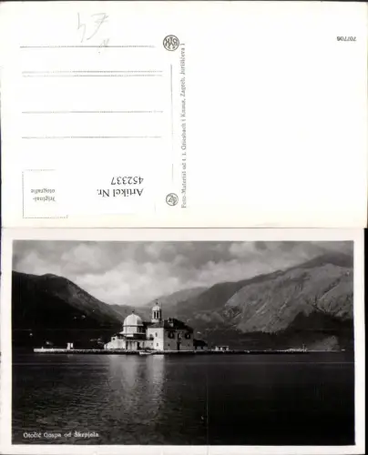 452337,Montenegro Otocic Gospa od Skrpjela Kirche Bergkulisse