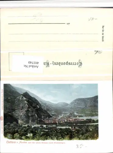 493740,Montenegro Kotor Cattaro Totale m. Alten Straße Bergkulisse