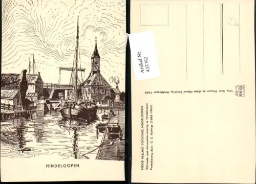 433762,Künstler AK G. S. Huttinga Netherlands Hindeloopen Segelboot
