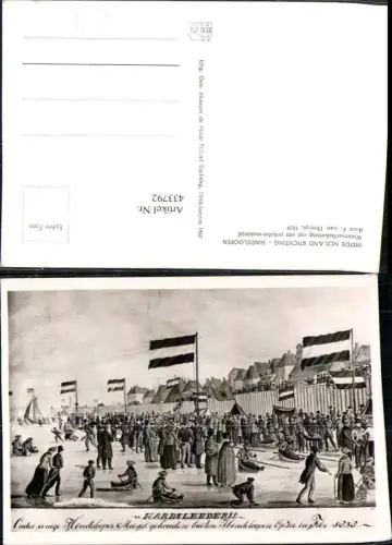 433792,Künstler AK F. Van Drooge Netherlands Hindeloopen Waterverftekening Schlitten Sport