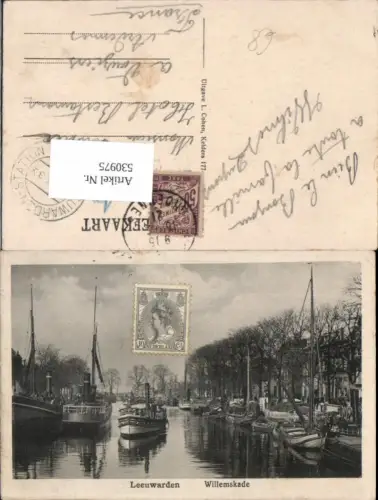 530975,Netherlands Leeuwarden Willemskade Hafen Schiffe Friesland