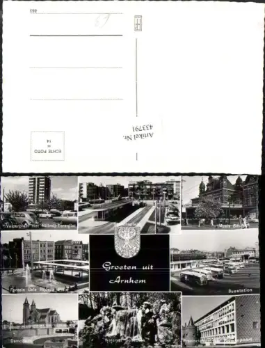 433791,Netherlands Arnhem Busstation Wasserfall Musis Sacrum Mehrbildkarte