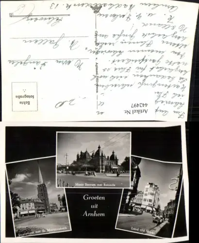442497,Netherlands Arnhem Musis Sacrum met Rotonde Martinuskerk Markt Mehrbildkarte