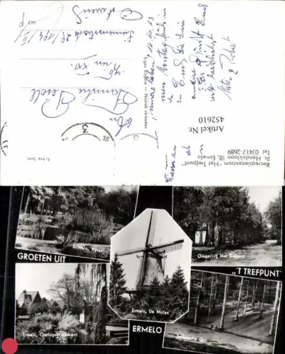452610,Netherlands Ermelo Trefpunkt Molen Windmühle Wald Teich Mehrbildkarte