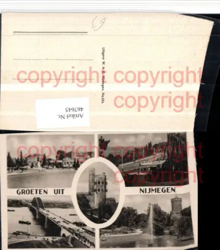 467645,Netherlands Nijmegen Brücke Turm Fontäne Mehrbildkarte