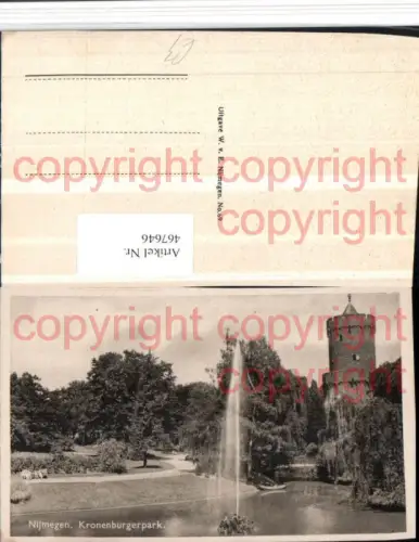 467646,Netherlands Nijmegen Kronenburgerpark Fontäne Turm