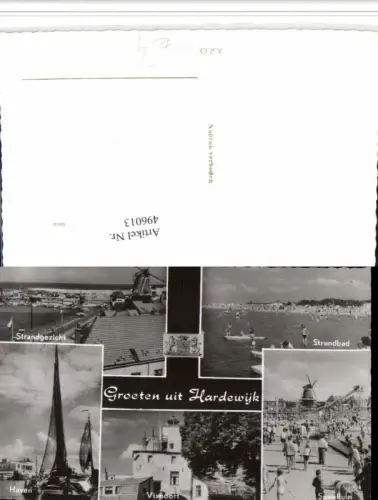 496013,Netherlands Harderwijk Strandbad Haven Windmühle Mehrbildkarte