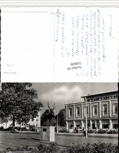 510039,Netherlands Arnhem Willemsplein Platz Monument Hirsch