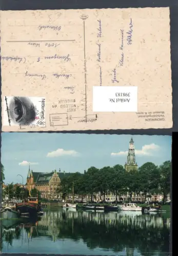 398183,Netherlands Groningen Verbindingskanaal Museum en A-toren Kanal Boote