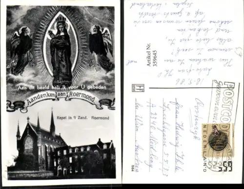 359645,Netherlands Roermond Kapel in Zand Kirche Gnadenmutter Engeln Mehrbildkarte
