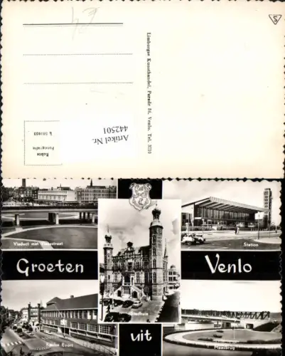 442501,Netherlands Venlo Station Bahnhof Maasbrug Brücke Stadthuis Mehrbildkarte