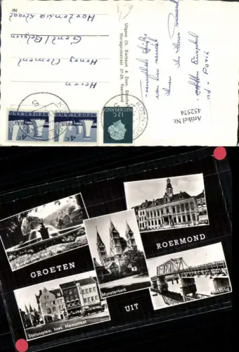 452574,Netherlands Roermond Stadhuis Rathaus Kirche Brücke Brunnen Mehrbildkarte