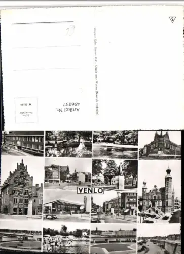 496037,Netherlands Venlo Rathaus Bahnhof Brücke Denkmal Park Mehrbildkarte