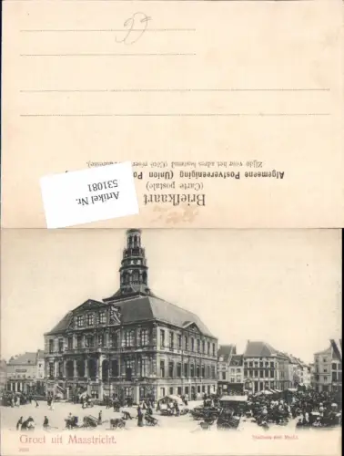 531081,Netherlands Groet uit Maastricht Stadhuis markt