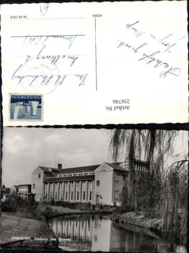 256746,Eindhoven Stadhuis met Dommel Stadthaus Fluss