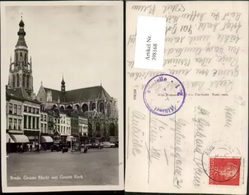 398168,Netherlands Breda Groote Markt met Groote Kerk Kirche