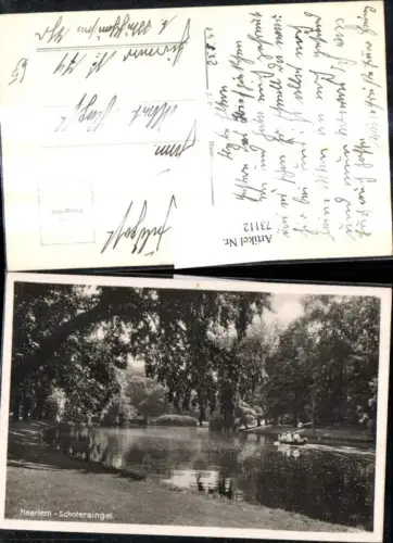 73112,Foto Ak Haarlem Schotersingel Teich Ruderboot Boot