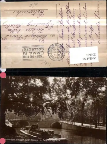 256663,Amsterdam Bruggen over Heeren en Reguliersgracht Brücke Boot