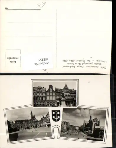 351355,Haarlem Cafe Restaurant Gebrs. Brinkmann Rathaus Kirche Mehrbildkarte