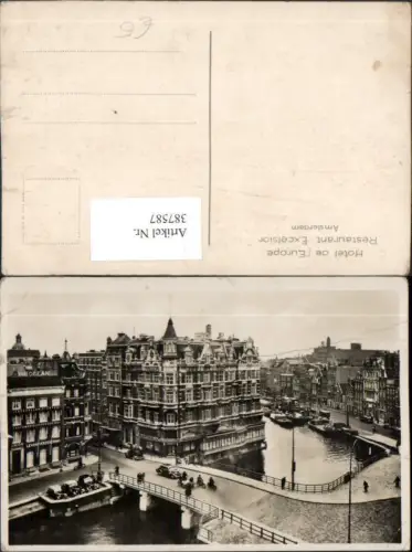 387587,Netherlands Amsterdam Hotel de l'Europe Restaurant Escelsior Brücke Kanal