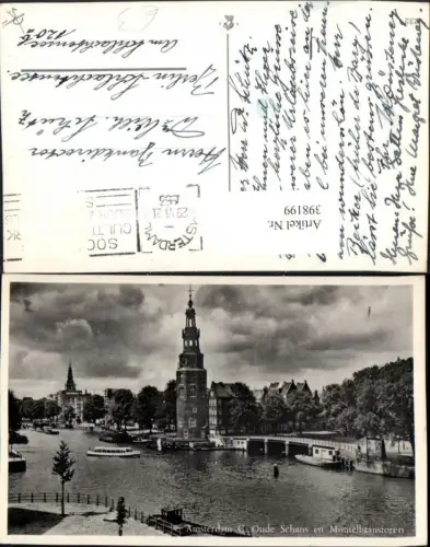 398199,Netherlands Amsterdam Oude Schans en Montelbaanstoren Kanal Turm