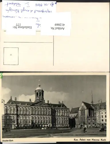 412069,Netherlands Amsterdam Paleis met Nieuwe Kerk Palast Kirche
